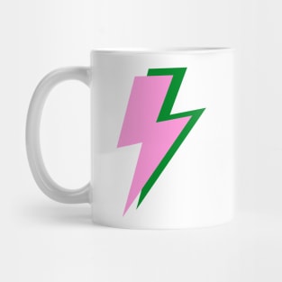 Pink and Green Shadow Double Lightning Bolt Mug